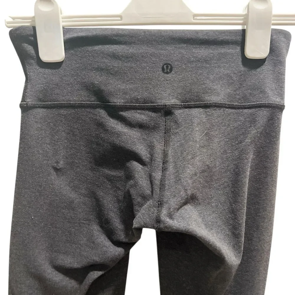 Lululemon Wunder Under Luon Crop Leggings Gray | Size